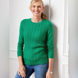 Talbots Green Cable Sweater S